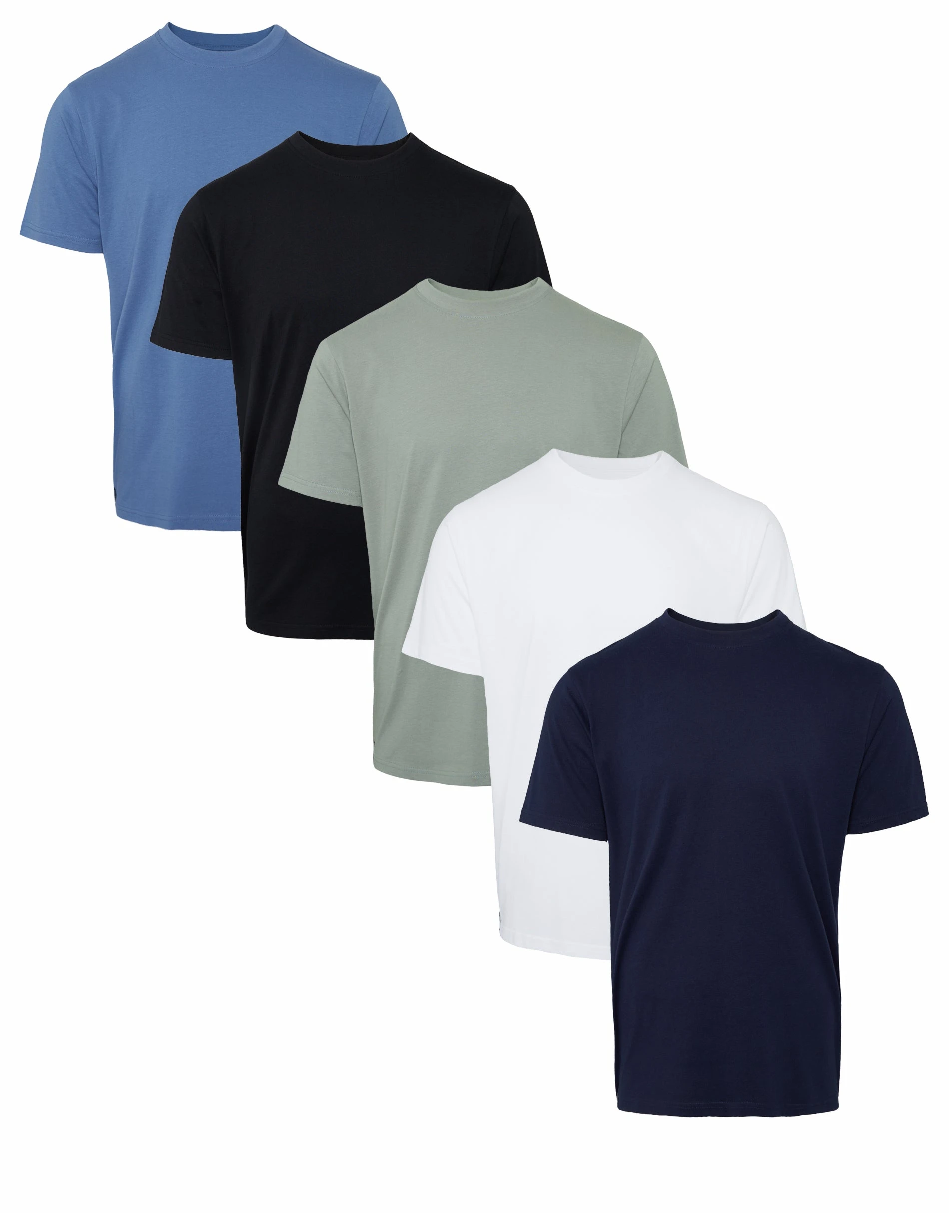 Men's Multi Short Sleeve Cotton T-Shirts (5 Pack)