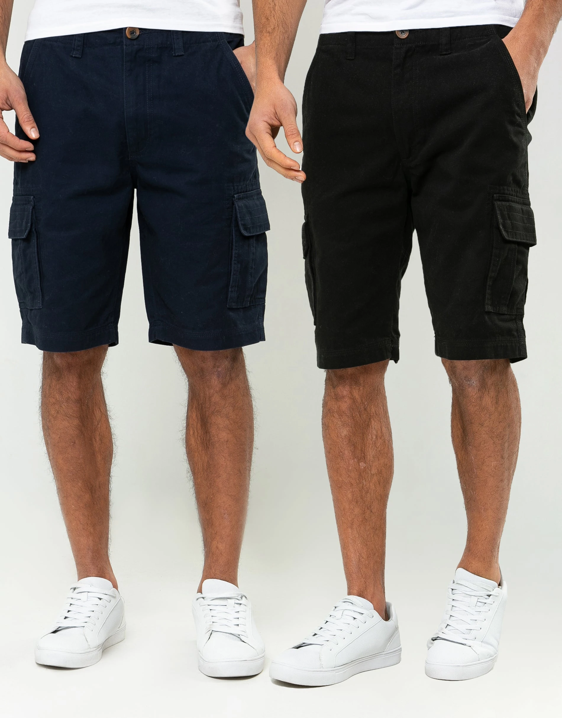 Men's Navy & Black Cargo Shorts (2 Pack)