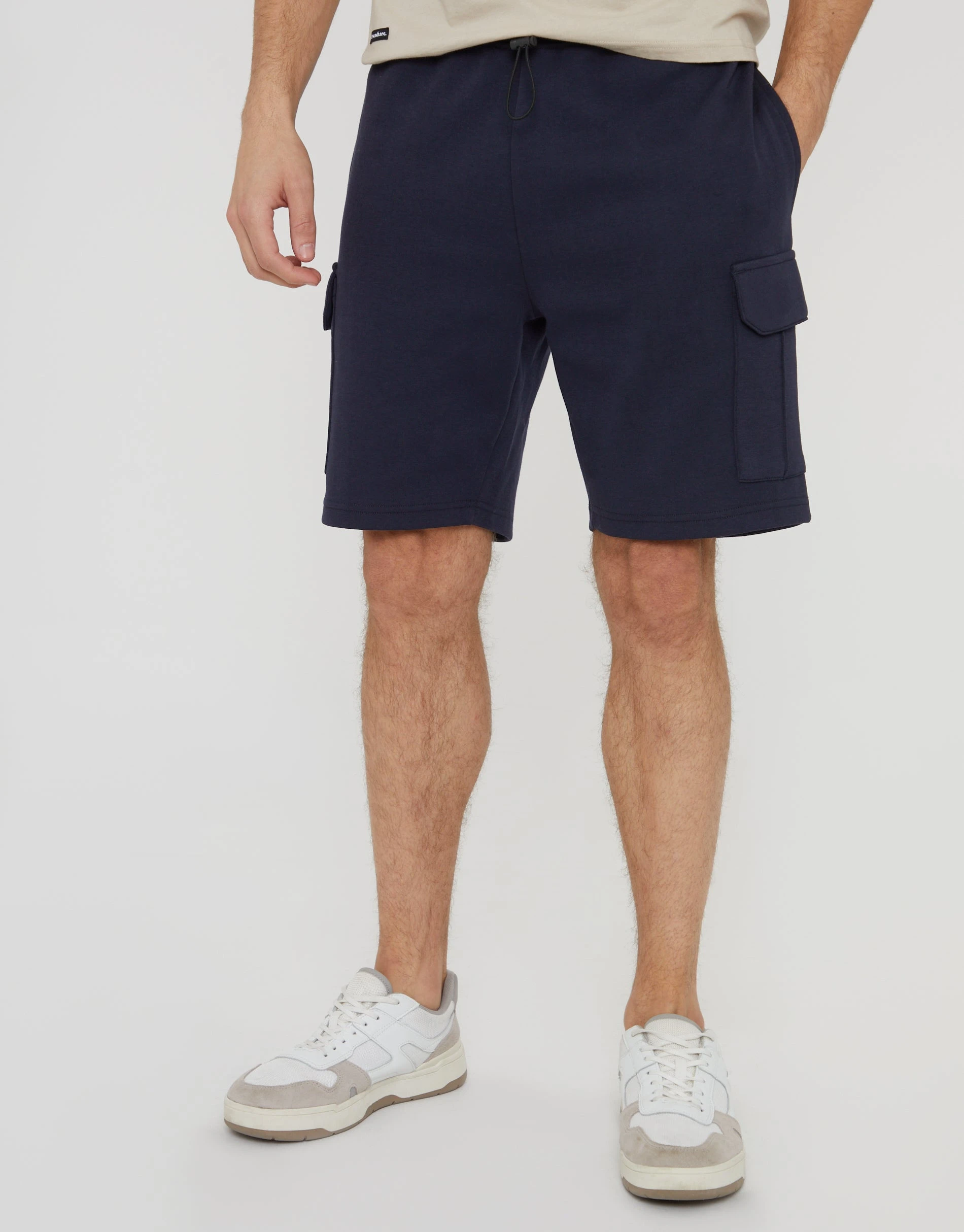 Men's Navy Cargo Sweat Shorts