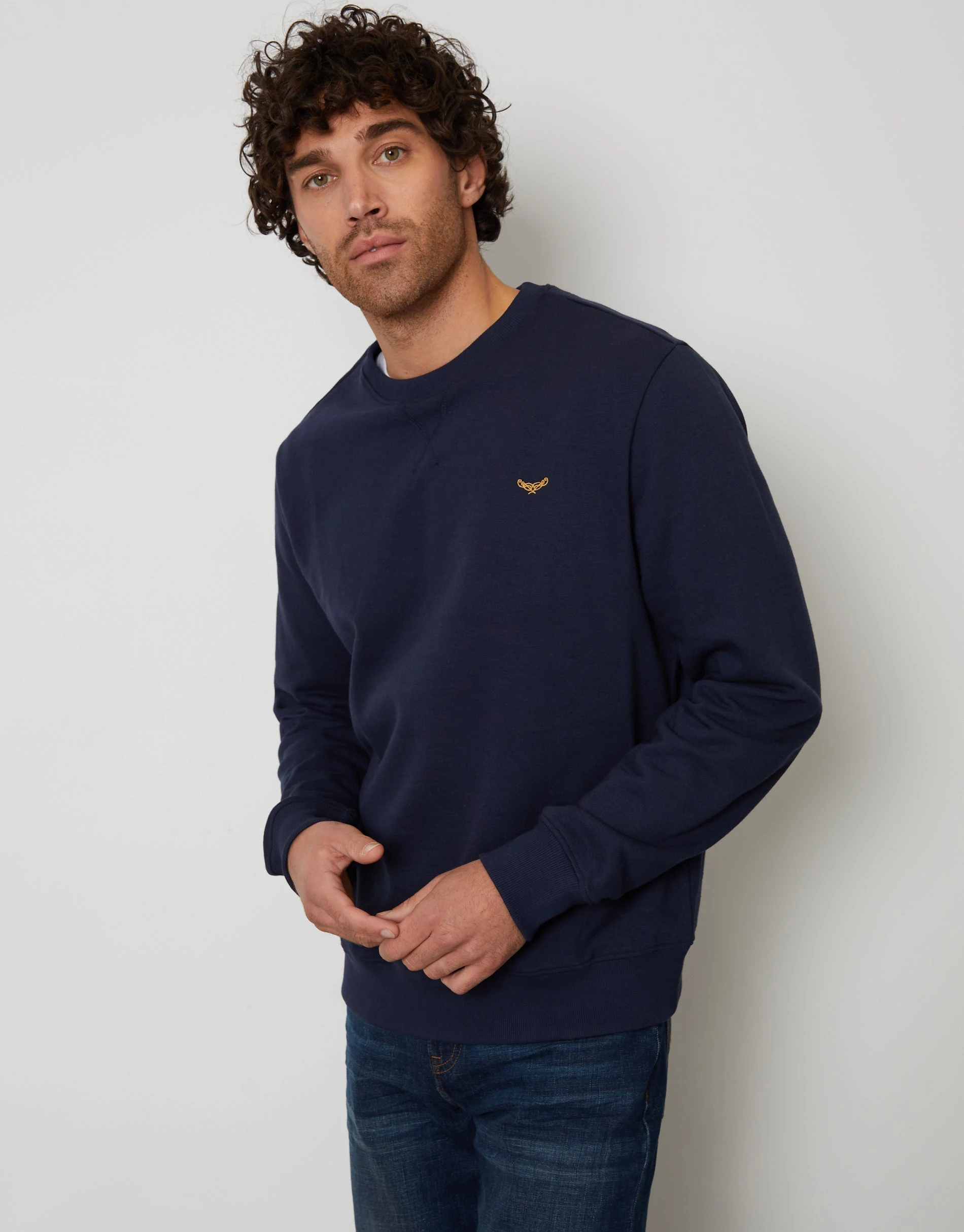 Men's Navy Crew Neck Sweatshirt