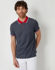 Men's Navy Grindle Contrast Collar Polo Shirt