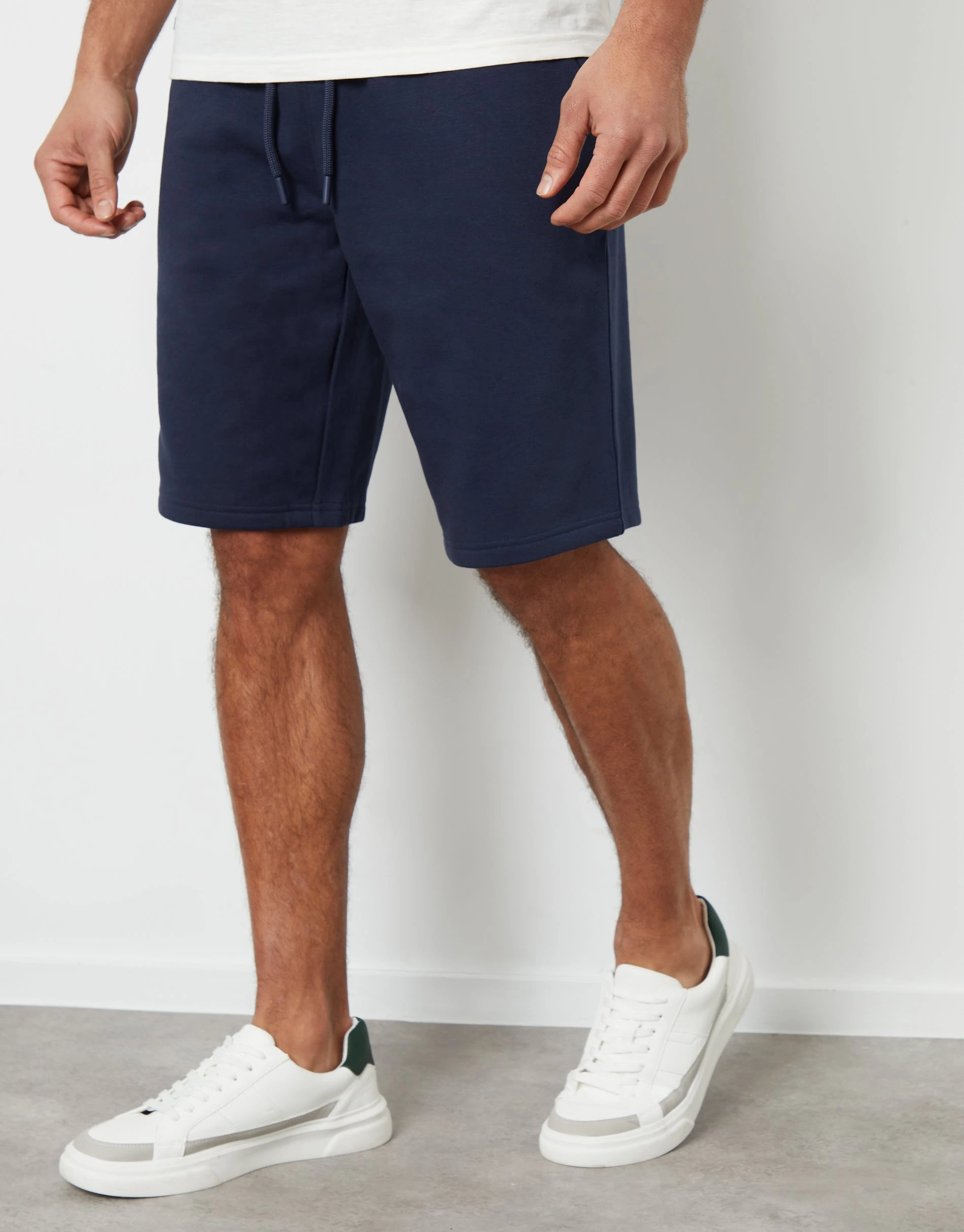 Men's Navy Knee Length Sweat Shorts