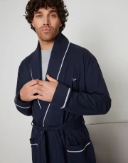 Men's Navy Lightweight Dressing Gown