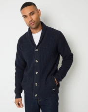 Men's Navy Marl Shawl Cardigan