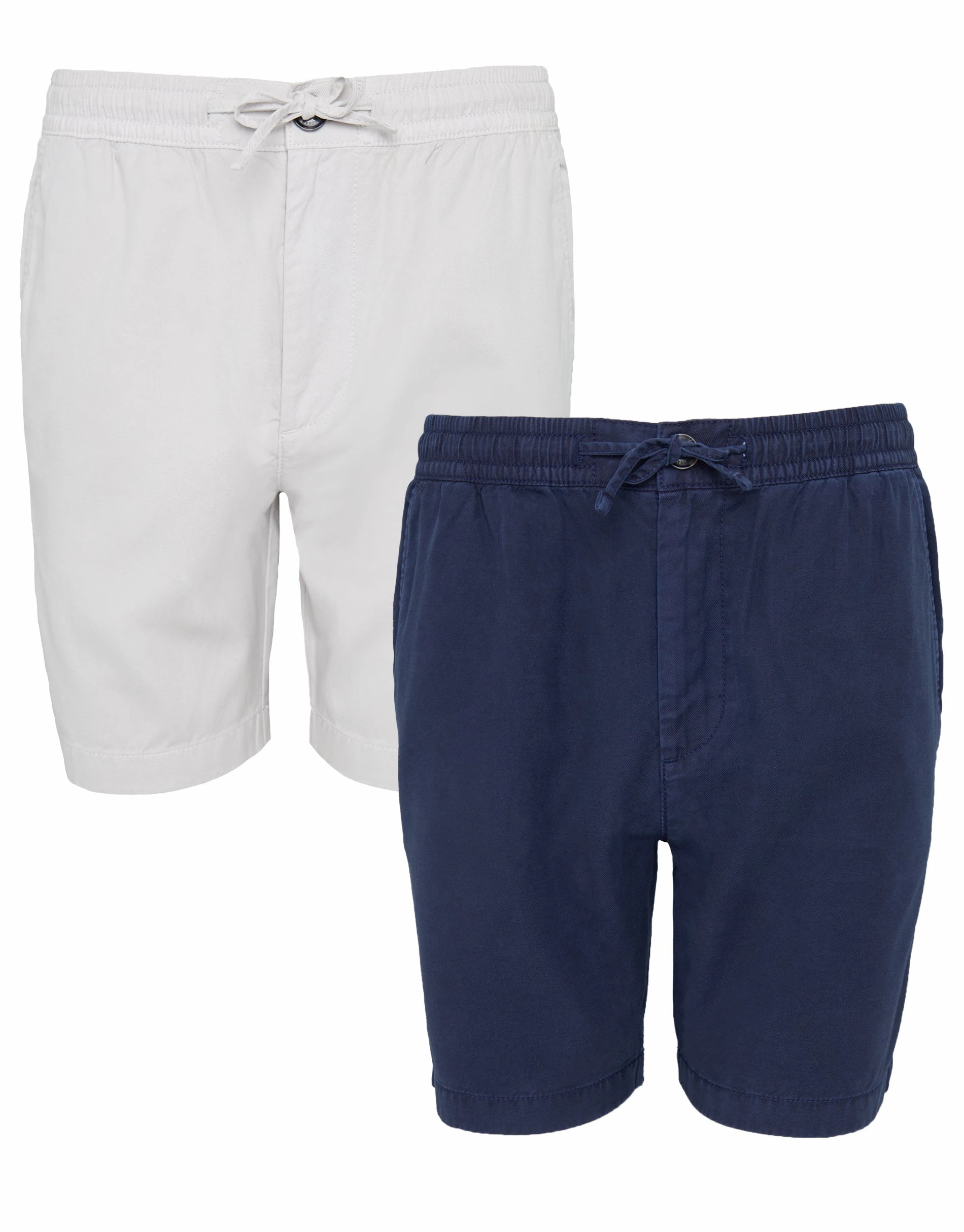 Men's Navy & Off White Jogger Style Shorts (2 Pack)