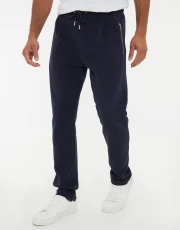 Men's Navy Pique Open Hem Joggers