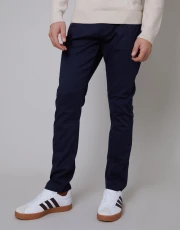 Men's Navy Slim Fit 5 Pocket Chino Trousers