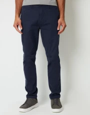 Men's Navy Slim Fit Stretch Canvas Trousers