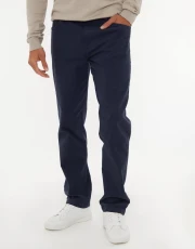 Men's Navy Straight Leg Canvas Trousers