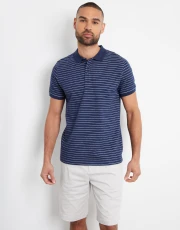 Men's Navy Striped Polo Shirt