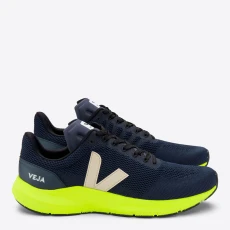 Mens Navy/Green Marlin V-Knit Trainers - Black