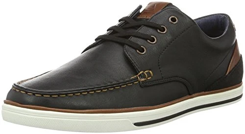 Men's NAWIEL Low-Top Sneakers, Black (Black Leather / 97), 9 UK