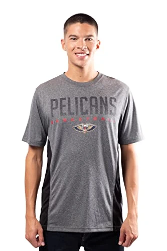 Men's Nba Active T-Shirt for Men, Short Sleeve Men's Active Tee Shirt NBA, charcoal heather, XL