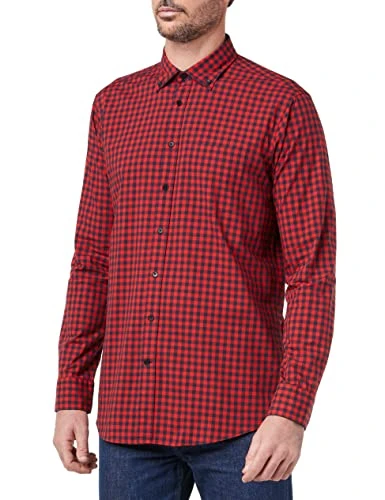 Men's New BD Pocket Patch5 Button Down Shirt, red, 38