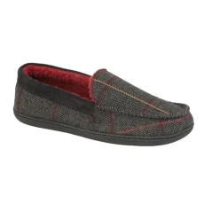 Mens New Fleece Winter Gent Warm Moccasin Flat Hard Sole Slippers Shoes UK Size Grey-Glengarry 11