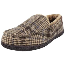 Mens New Hampshire Faux Suede Fur Lined Moccasin Slippers Shoes Size 7-12 (UK 9, Dark Brown/Tweed) Mens New Hampshire Faux Suede Fur Lined Moccasin Slippers Shoes Size 7-12 (UK 9, Dark Brown/Tweed)