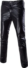 Mens Night Club Metallic Gold Suit Pants/Straight Leg Trousers Black 30
