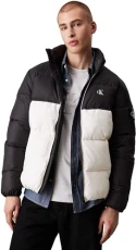 Men's NON DOWN BLOCKING PUFFER J30J325584, White (Ivory / CK Black), XL Men's NON DOWN BLOCKING PUFFER J30J325584, White (Ivory / CK Black), XL