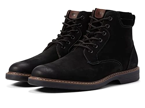 Men's, Norwalk Plain Toe Lace Boot, Black Milled Nubuck, 9.5 Wide