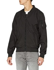 Men's Nylon Bomber Jacket, Black (Black 00007), S UK Men's Nylon Bomber Jacket, Black (Black 00007), S UK