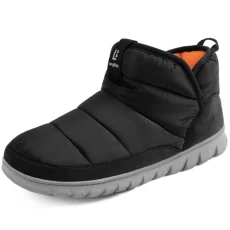 Men's Nylon Boots Warm Memory Foam Non-Slip for Indoor & Outdoor Rubber Sole Snow Boots Slipper House Shoes Gift for Him