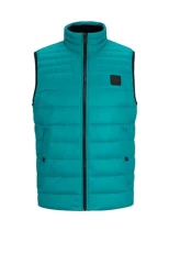 Mens Odeno Water-Repellent Gilet in Gloss and Matte Fabrics Green