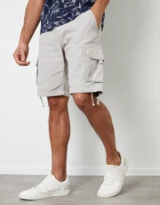 Men's Off White Cargo Shorts