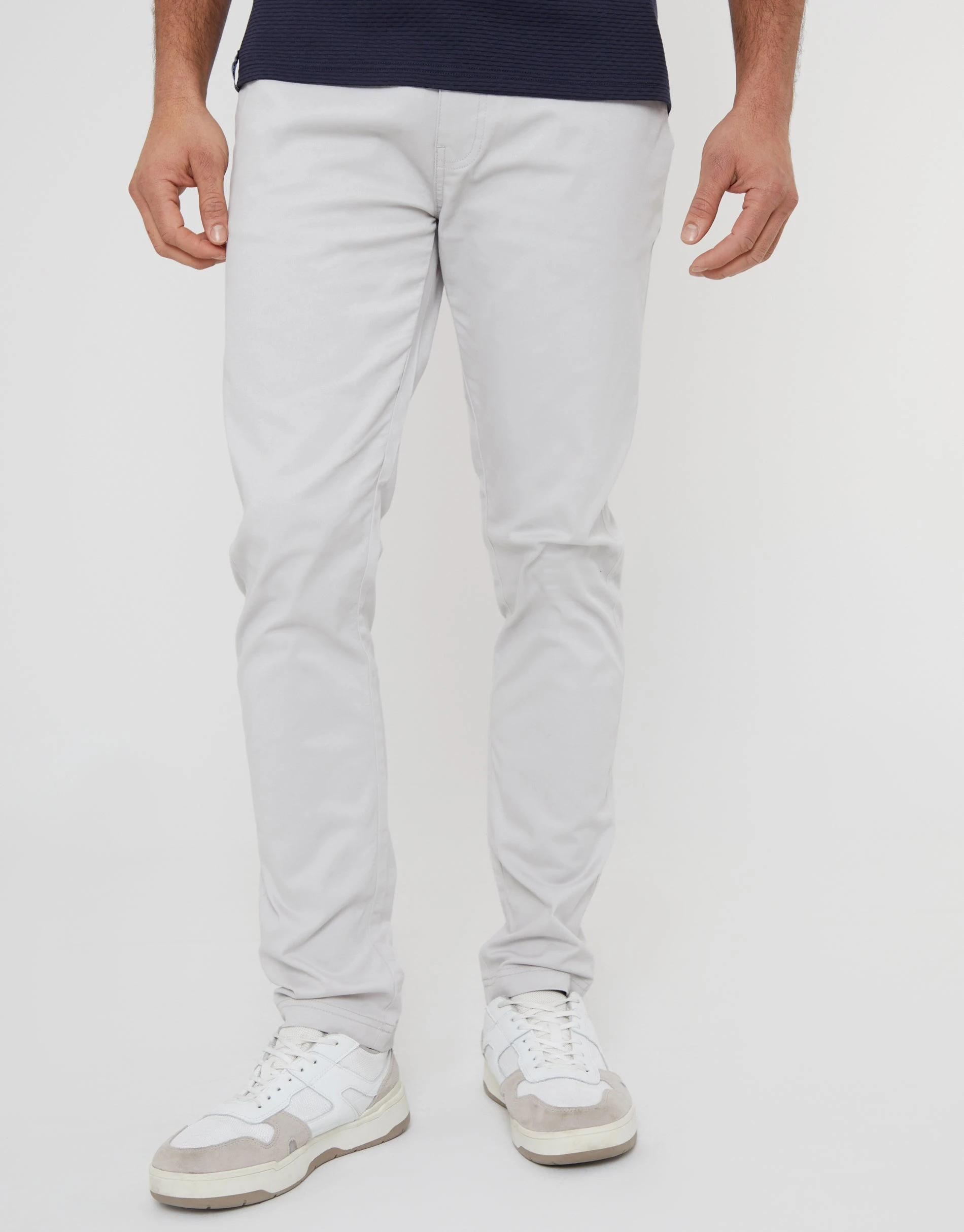 Men's Off White Slim Fit Chino Trousers