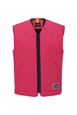 Mens Okella Slim-fit Padded Gilet with Hiking-Inspired Labelling Pink Mens Okella Slim-fit Padded Gilet with Hiking-Inspired Labelling Pink