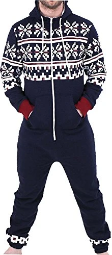 ® Mens Onesie Jumpsuit All in One Piece Aztec Printed Unisex Sleepsuit
