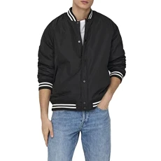 Men's Onschris Otw Bomber Jacket, Black/detail: black, XS