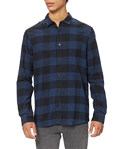 Men's Onsgudmund Ls Checked Shirt Noos Casual, Multicoloured (Dress Blues), Medium