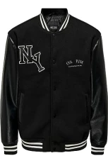 Men's Onsjay Varsity 23 Jacket Otw Bomber, black, S