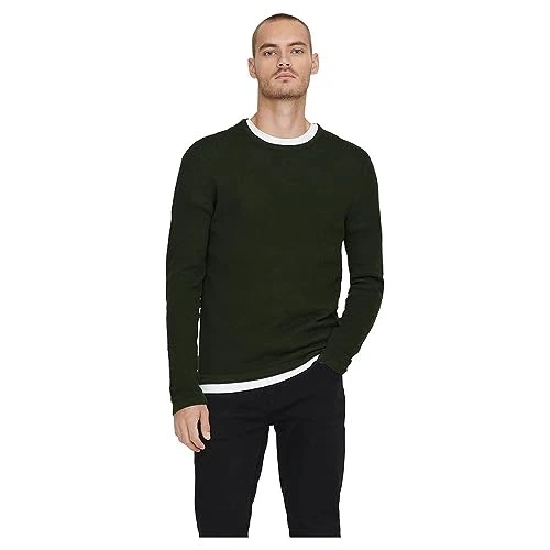 Men's Onspanter Reg 12 Struc Crew Knit Noos jumper, Rosin, M