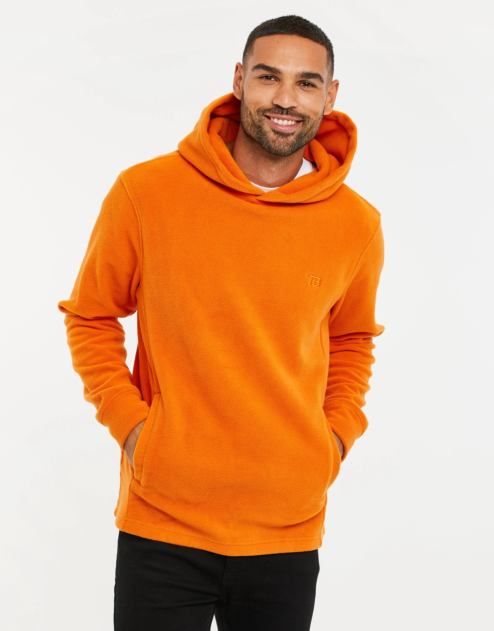 Men's Orange Fitness Pullover Hoodie