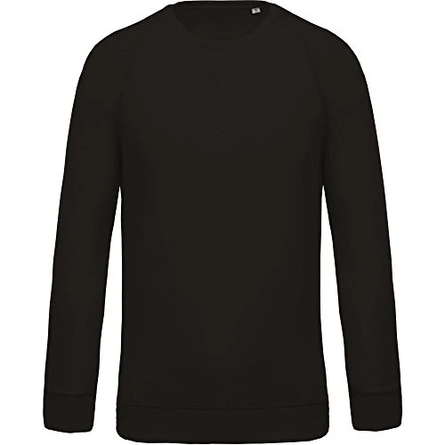 Mens Organic Raglan Sweatshirt (XXL) (Black)