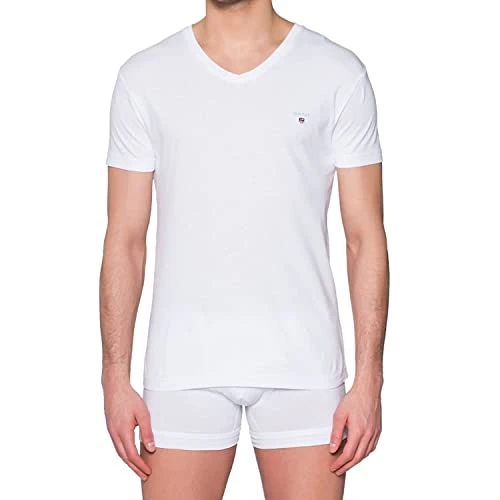 Men's Original Slim V-Neck T-Shirt, White, XXL