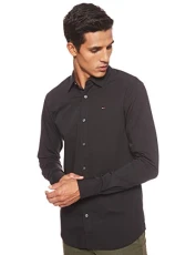 Men's Original Stretch Casual Shirt, Black (Tommy Black 078), XS