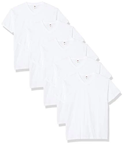 Men's Original V-Neck Tee, 5 Pack T-Shirt, White (White 30), X-Large (Size:XL) (Pack of 5)