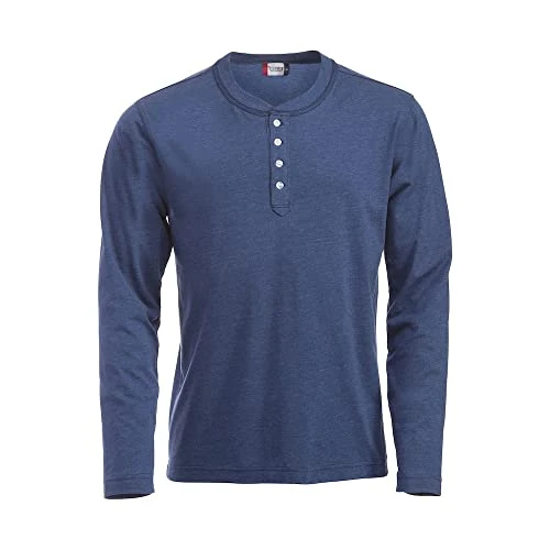 Mens Orlando Melange Long-Sleeved T-Shirt (L) (Blue Melange)