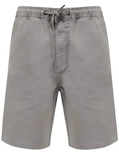 Men's Orzola Cotton Chino Shorts with Elasticated Waist - Frost Grey - S