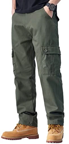 Men's Outdoor Cargo Trousers Combat Work Pants Military Tactical Trousers Cotton Multi Pocket Pants 