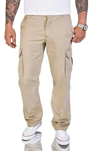 men's outdoor cargo trousers with side pockets, H-194 - Brown - W38