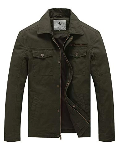 Men's Outdoor Lightweight Jacket Casual Summer Jacket with Multi Pockets Military Jacket Army