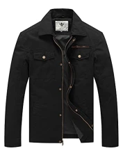 Men's Outdoor Lightweight Jacket Casual Summer Jacket with Multi Pockets Military Jacket Black L Men's Outdoor Lightweight Jacket Casual Summer Jacket with Multi Pockets Military Jacket Black L