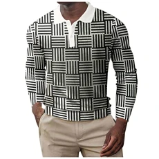 Men's Outdoor Performance Tactical Polo Shirts Loose Fit Print T Shirt Dress Golf wear Henley t Shirts for Men UPF 50+ Vacation Graduation Colorful Tshirts tee Men's Polos Black