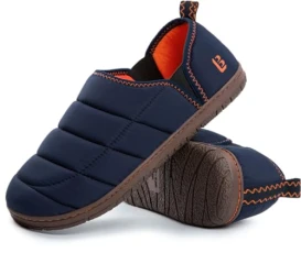 Men's Outdoor Slippers Memory Foam Camping shoes Nylon Non-Slip Indoor Outdoor Navy Blue, 9