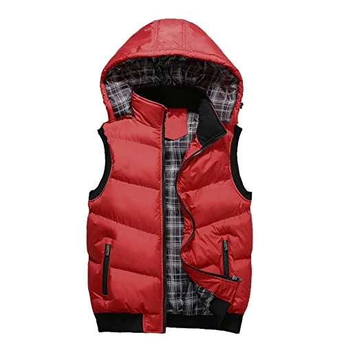 Men's Outerwear Gilets Full Zip Lounge Quilted Vest Winter Pockets Padded Gilets Loose Formal Outwear for Office Work Business UK