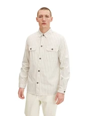 Men's Overshirt Jacket 1031051, 29629 - Off White Structured Stripe, XL