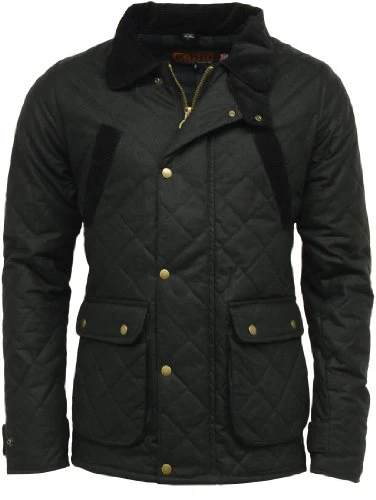 Mens Oxford British Made Quilted Wax Jacket - Black